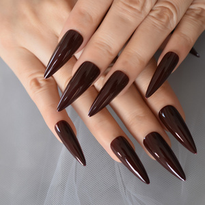 Presse sur ongles extra longue Stiletto Sharp acrylique fausse couverture complète <span class=keywords><strong>pour</strong></span> <span class=keywords><strong>salon</strong></span> femmes <span class=keywords><strong>filles</strong></span> faux ongles ensemble ongles longs - Product Image 4