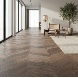 Échantillon Gratuit <span class=keywords><strong>Parquet</strong></span> en Noyer Noir d'Amérique du Sud en Forme de Feuille, Plancher Flottant en Bois d'Ingénierie, Design Hexagonal, Résistant à l'Usure - Product Image 1