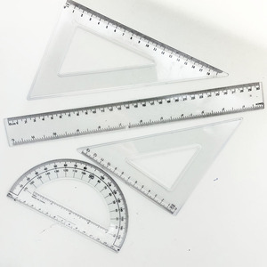 Juego de 4 Reglas Geométricas Multifuncionales Transparentes de Plástico con Diferentes Tipos de Patrones para la Escuela - Product Image 3