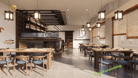 Restaurant japonais classique Plan intérieur Aisan Izakaya Bar Concept de mise en page Bistro japonais moderne Ensemble de restaurant en vente