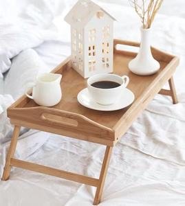 조절 가능한 다리가 있는 접이식 대나무 침대 트레이 테이블-침대 트레이의 조식, 식음료, 소파용 휴대용 스터디 데스크 - Product Image 5