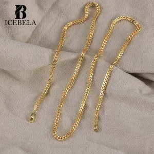 Icebela Jewelry Wholesale Hip Hop Mens Chain 18k Gold Plated 925 Sterling Silver 2.5mm Franco Chain Necklace for Women Men