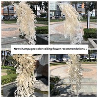 Nouvelles fleurs artificielles colorées pour mariage |   Hydrangeas et roses artificielles en plastique pour allée de mariage intérieure, fleurs douces et réalistes