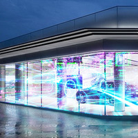 Transparente Led Flexible Adhesivo suave Transparente Led Pantalla de película de cristal Pantalla Led Pantalla de anuncio