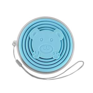 Tazza Pieghevole in Silicone Portatile <span class=keywords><strong>dal</strong></span> Design Moderno, Bicchiere da Viaggio Pieghevole in Silicone con Coperchio per Campeggio - Product Image 2