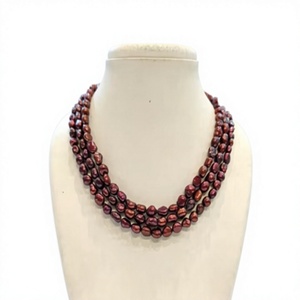 Collar de moda con estilo clásico y sencillo de perlas de Tres capas para mujeres y niñas, bodas, compromisos y ropa de fiesta - Product Image 2