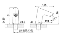 HY-175A Huiyi pont monté robinet d'eau intelligent capteur de contrôle complet robinet acceptable automatique robinet de bassin sans contact laiton en gros