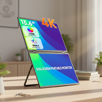 Moniteur portable tactile SIBOLAN 4K IPS 15,6 pouces LED, design pliable en alliage d'aluminium, interface Type-C, compatible double moniteur
