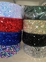 Ruban gros-grain de luxe rouge à paillettes de 3 pouces, 25 yards, 100 % polyester, vente en gros pour robes DIY et décoration, motif nœud