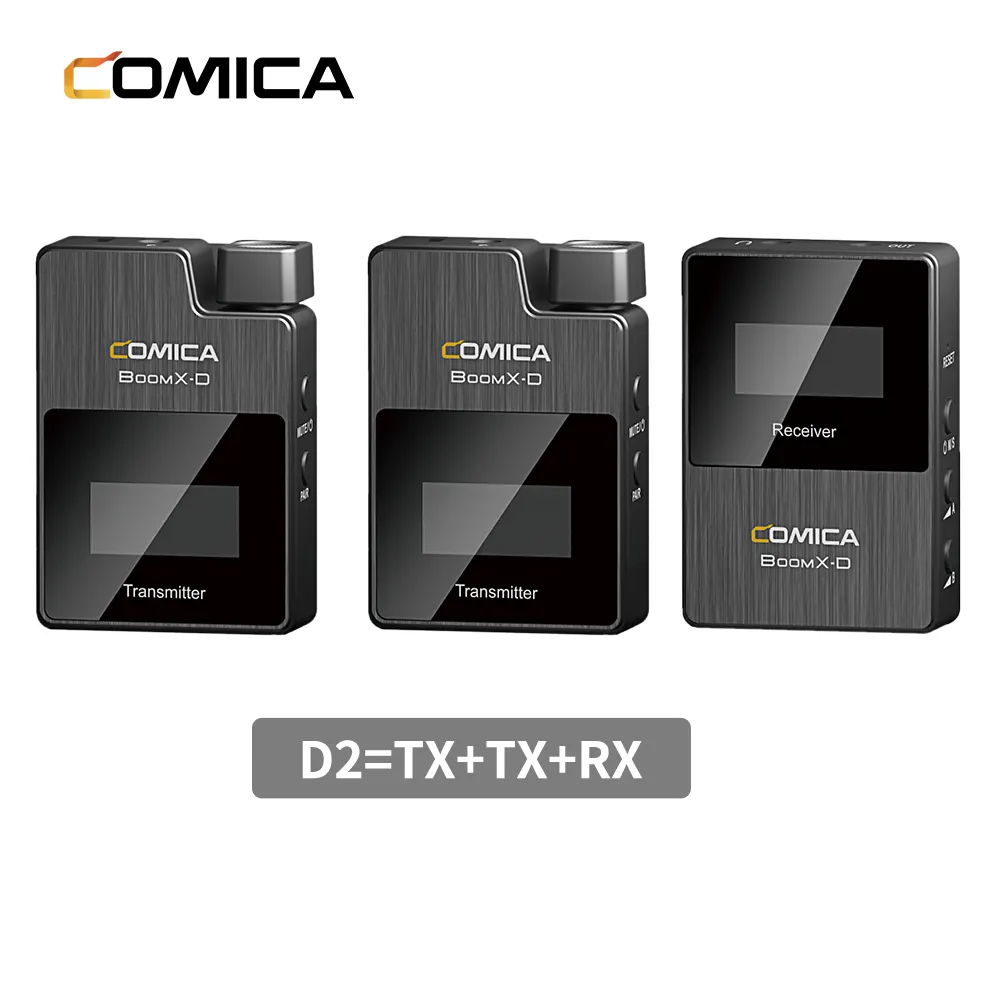 2.4G Nirkabel Digital 2 Pemancar Comica Boomx-D D2 Mini dan Portabel Profesional Mikrofon Nirkabel