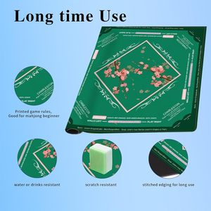 Tapis de jeu de mahjong de qualité supérieure avec support en caoutchouc, motif fleur de prunier vert foncé, parfait pour les <span class=keywords><strong>jeux</strong></span> de société et les <span class=keywords><strong>jeux</strong></span> de cartes - Product Image 6