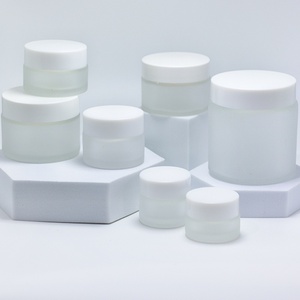 5/10/15/20/25/30/50/60/100g Frosted Cosmetic <b>Packaging</b> Cream Jar Clear Matte <b>Glass</b> Face Cream Jar with Rose Gold Lid - Product Image 5