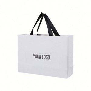 Sacs cadeaux en papier personnalisés de haute qualité, sacs en papier réutilisables pour le shopping avec votre propre logo - Product Image 3