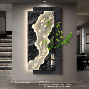 Pintura Texturizada de Diseño Abstracto Moderno con Luz LED, Cuadros Decorativos <span class=keywords><strong>3D</strong></span> para Sala de Estar - Product Image 3