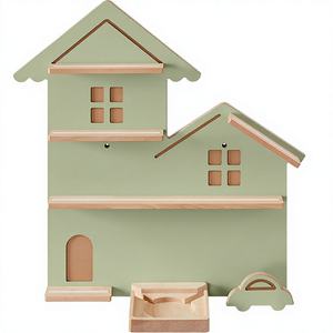 Étagère murale décorative rustique en acier allié et bois <span class=keywords><strong>SONGMICS</strong></span> pour 35 figurines, salons d'enfants, montage facile GKR801C10 - Product Image 2