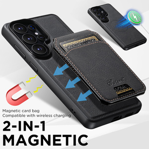 Custodia per telefono con supporto magnetico e porta carte in PU effetto litchi, personalizzabile OEM/ODM, direttamente dalla fabbrica, compatibile con la serie Samsung - Product Image 2