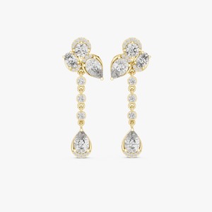Pendientes colgantes de diamantes de corte pera de la mejor calidad para mujer, joyería elegante para bodas y fiestas, regalo disponible para la venta. - Product Image 2