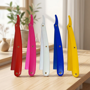 Rasoirs de barbier à lame réglable en ABS avec poignées colorées en jaune/bleu/rouge/noir/vert pour le rasage et l'entretien du corps et du visage - Product Image 2