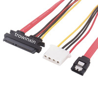 Cable de extensión Hdd, Combo de alimentación de datos Sata Serial de 7 + 15 Pines, macho a hembra, la mejor calidad