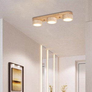 Lámpara de Techo de Travertino Amarillo de 4 Luces, Madera de Nogal, Estilo Wabi Sabi Vintage, para Pasillo - Product Image 2