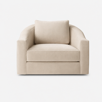 Fauteuil inclinable artisanal élégant avec dossier abrié 360 ° Fauteuil de salon avec base pivotante intégrée pour villa haut de gamme