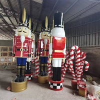 Statue de Casse-Noisette Géante en Fibre de Verre, Étanche et Résistante aux UV, pour Noël, Tailles 5ft, 8ft, 12ft, Usage Commercial Extérieur
