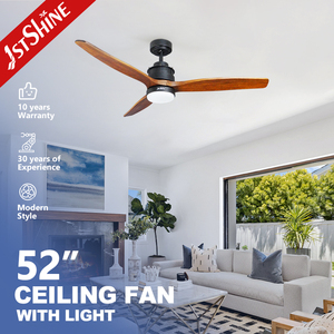 1stshine Ventilateur de plafond Appareils ménagers Télécommande décorée Ventilateur de plafond à 3 pales en bois à intensité variable avec application intelligente - Product Image 2