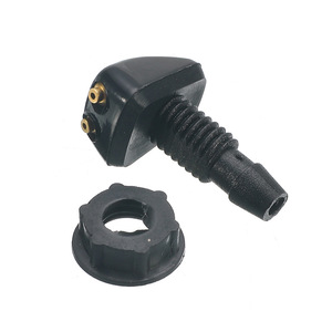 Universal Windshield <b>Washer</b> Nozzle 3877 Car Clip-On Retrofit Upgrade Black Plastic With Brass Tips - Product Image 1
