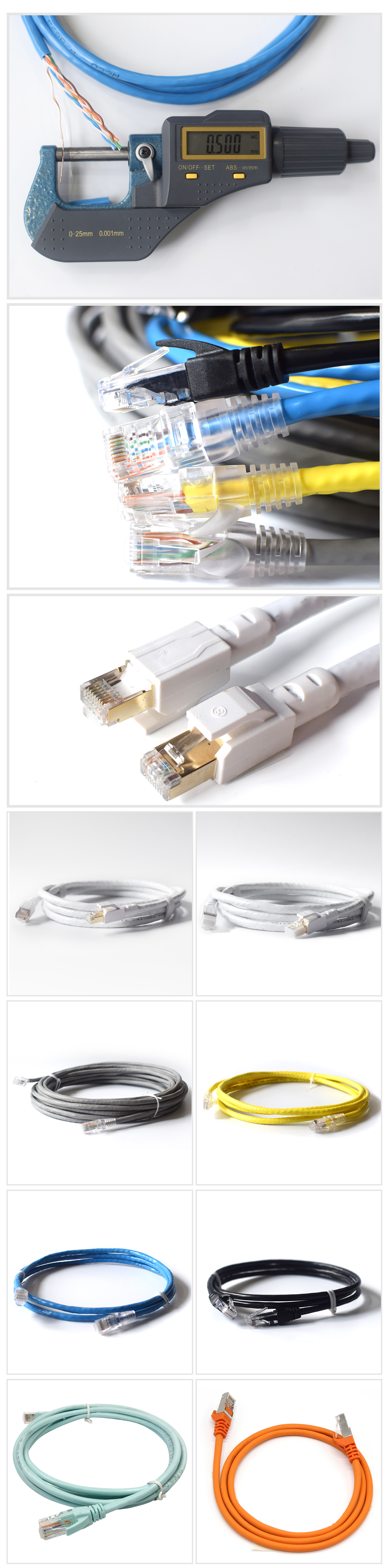 1m-50m Network Patch Cord Cat5e Cat6 Cat7 Cat8 Patch Cable 4pairs
