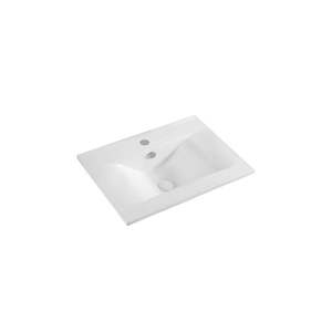 Fregadero de Piedra con Diseño Simple LS67, con Orificio para Grifo, 62x46cm, Forma Ovalada, para Baño, Hotel, Hogar, Apartamento - Product Image 1