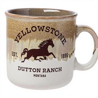 Mug de camping en céramique réactive Silver Buffalo Yellowstone Dutton Ranch Montana, 20 onces, lieu d'origine : Non indiqué