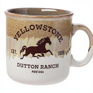 Tazza da Campeggio Silver Buffalo Yellowstone Dutton Ranch Montana con Smalto Reattivo, 20 Once - Product Image 1