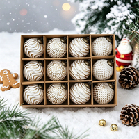 Boules de Noël Baoling 8 cm en plastique blanc incassable, décorations suspendues pour sapin