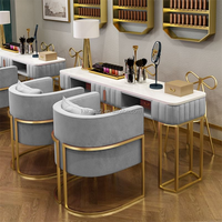 Ensemble de meubles de manucure gris de style moderne ins