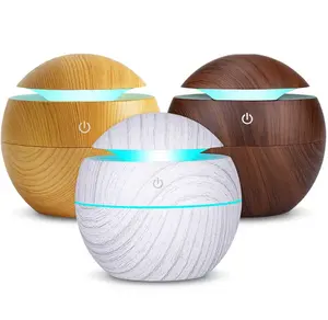 Household mini wood-grain humidificador ultrasonic aromatics LED color changing air humidifier Aroma essential oil diffuser