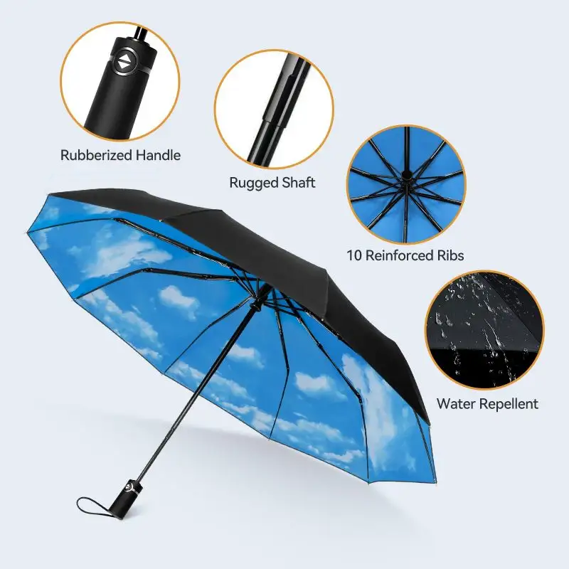 مظلة باراجوا للسيارات بتصميم مخصص مظلة صغيرة متنقلة بشعار مخصص مظلة مقاومة للماء ومزودة بـ 3 فتحات