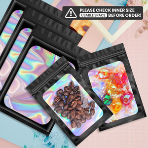 ถุงซิปล็อคแบบโฮโลแกรมสีดำชนิดมีหน้าต่าง  ลดราคาพิเศษ - Product Image 5
