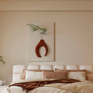 Décoration de maison Style nordique plante oeuvre <span class=keywords><strong>à</strong></span> la main en bois Relife 3D peinture Wabi Sibi sculpture sur bois hôtel mur Art - Product Image 3