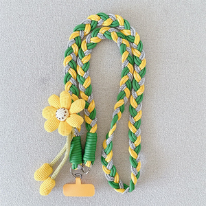 Dày Điện Thoại Dây Đeo Vai Bạc Bện Dài Vòng Cổ Cho Điện Thoại Crossbody Dây Đeo Hoa Lớn Quyến Rũ <span class=keywords><strong>Polyester</strong></span> Điện Thoại Dây Buộc - Product Image 6