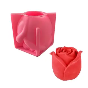 3D Large Rose Flower Fondant Silicone Molds Candle Wax Rose Mold For Chocolate Cake Soap Candy Pastry Candle Dessert 3 Sizes