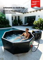 Baignoire à glace gonflable pliable en plastique épais pour 1 personne adulte, pour la cryothérapie