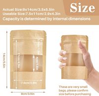 Pochette debout en plastique marron personnalisée à fermeture éclair étanche à l'humidité de qualité alimentaire avec fenêtre claire