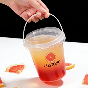 Vaso de Plástico Desechable Transparente para Exteriores de 8oz, 9oz, 10oz, 1000ml con Logotipo Impreso, para Niños, Café Helado, Helado, Material PP, 90mm de Diámetro - Product Image 2