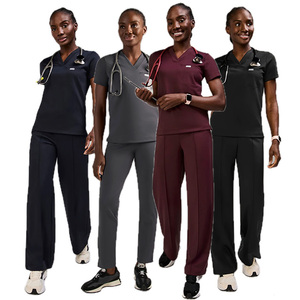 XINYANGYI <span class=keywords><strong>Blouse</strong></span> d'infirmière pour femme, taille XL, avec logo personnalisé brodé, respirante, en tissu polyester/coton tissé, pour hôpital et usage médical - Product Image 1