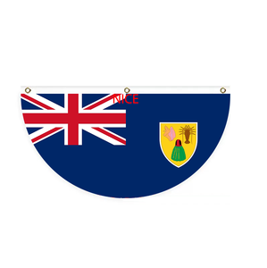 Bandera de las Islas Turquesas y Caicos, Bandera de Abanico Semicircular con Diseño Personalizado para el Hogar, Porche, Fiestas Deportivas, Cafetería, Bar, Reuniones al Aire Libre - Product Image 1