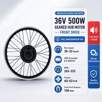 Kit de conversion de vélo électrique avec moteur à moyeu à engrenages pour roue avant 36V 500W, avec écran LCD7C et connecteur étanche pour VTT