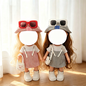 Conjunto de Ropa para Muñeca con Sombrero a Rayas y Gafas de Sol, Unisex, 26 cm, Poliéster, Serie de Moda, Accesorios de Ropa para Juguetes, Gran Venta 2026 - Product Image 1