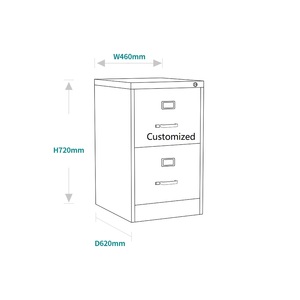 خزانة تخزين معدنية بأدراج 2 3 4 ، خزانة مكتب ضيقة ، فولاذ عمودي لتخزين المكاتب والمنازل - Product Image 2