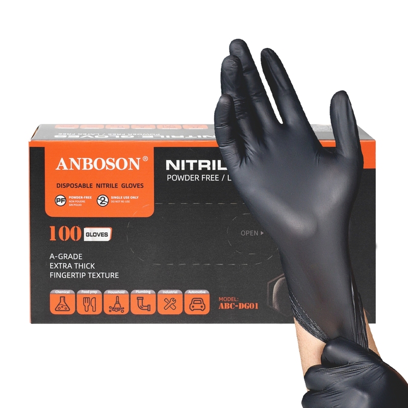 Heavy Duty 6mil Disposable Black Nitrile