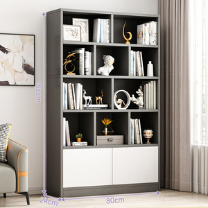 White Nordic Home Office Book Display Rack Shelf <b>Open</b> Bookshelfs Tall Wooden <b>Bookcases</b> Cabinet for Home - Product Image 2